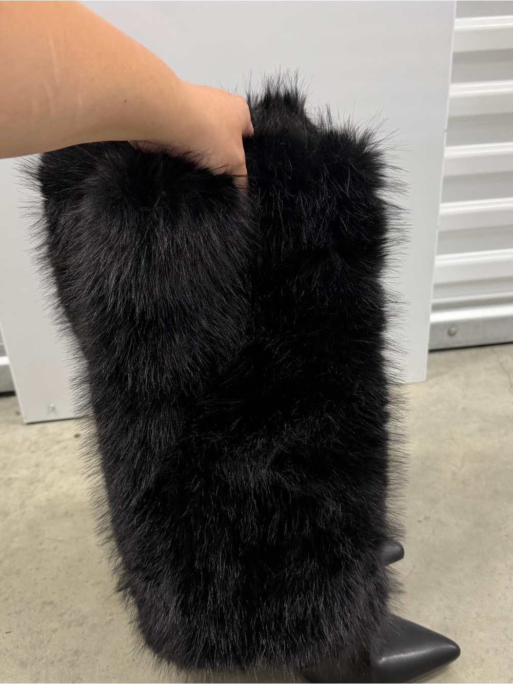 Black Faux Fur Tall Boot Covers
